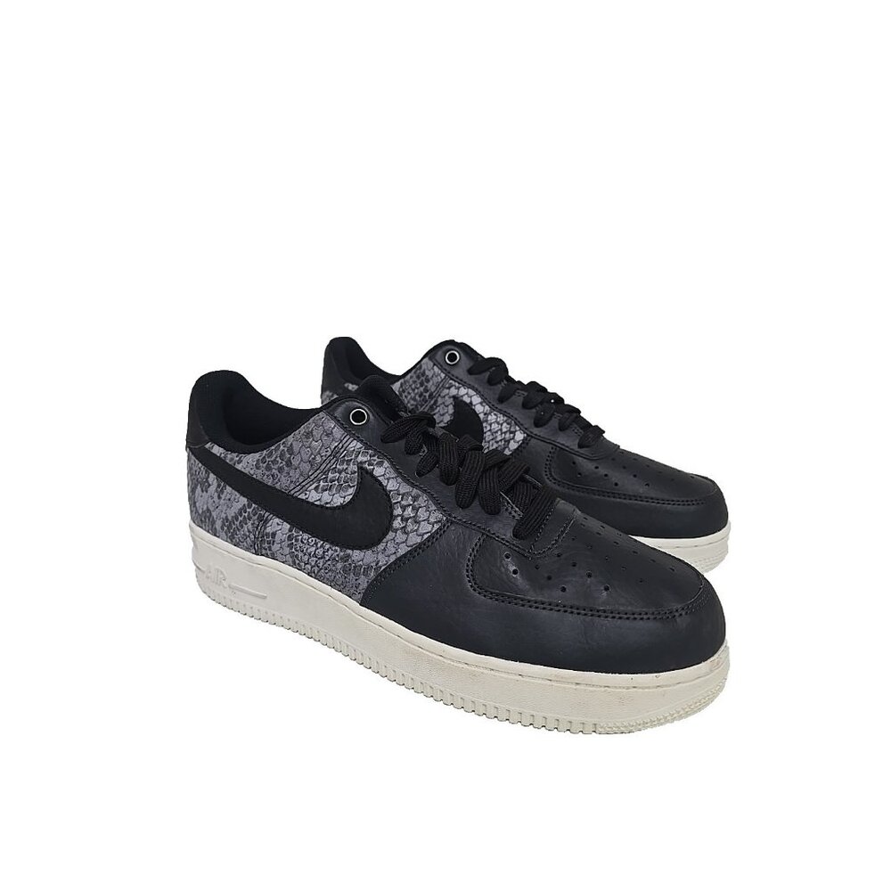 Nike Men's Air Force 1 07 LV8 Snakeskin 823511-003 Athletic Shoe Black White 9M